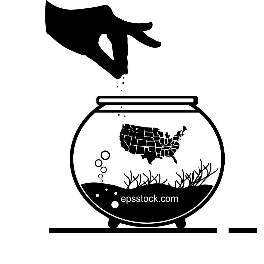 US Fish in a Round Aquarium