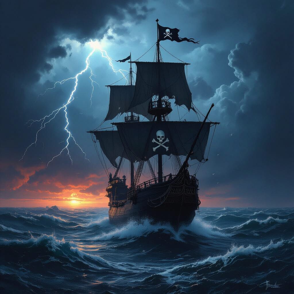 A pirate ship On the Horizon