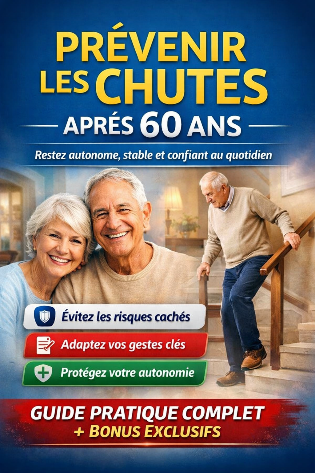 prévenir les chutes seniors, autonomie après 60 ans, équilibre senior, prévention chutes personnes âgées, bien vieillir en sécurité, stabilité après 60 ans, ebook santé senior, maintien autonomie senior,