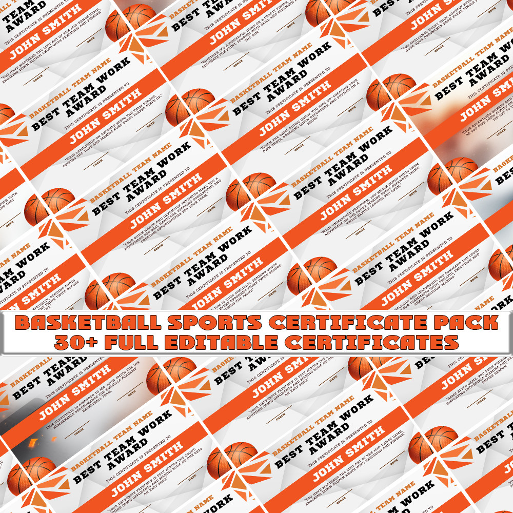 basketball certificate, sports certificate template, canva certificate, basketball awards, editable certificate, team award template, school sports certificate, basketball coach resource