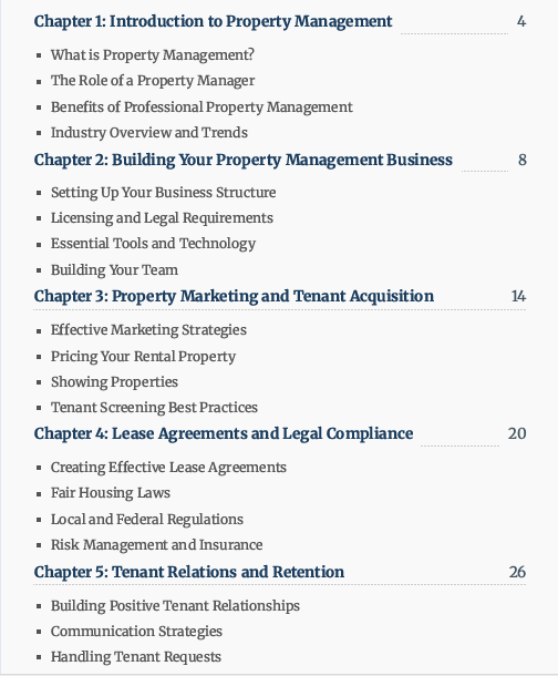 SUCCESSFUL PROPERTY MANAGEMENT TOC