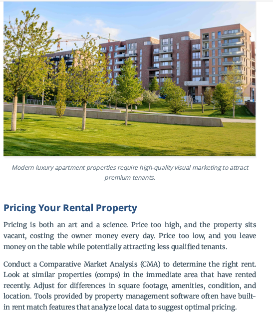 SUCCESSFUL PROPERTY MANAGEMENT PRICING