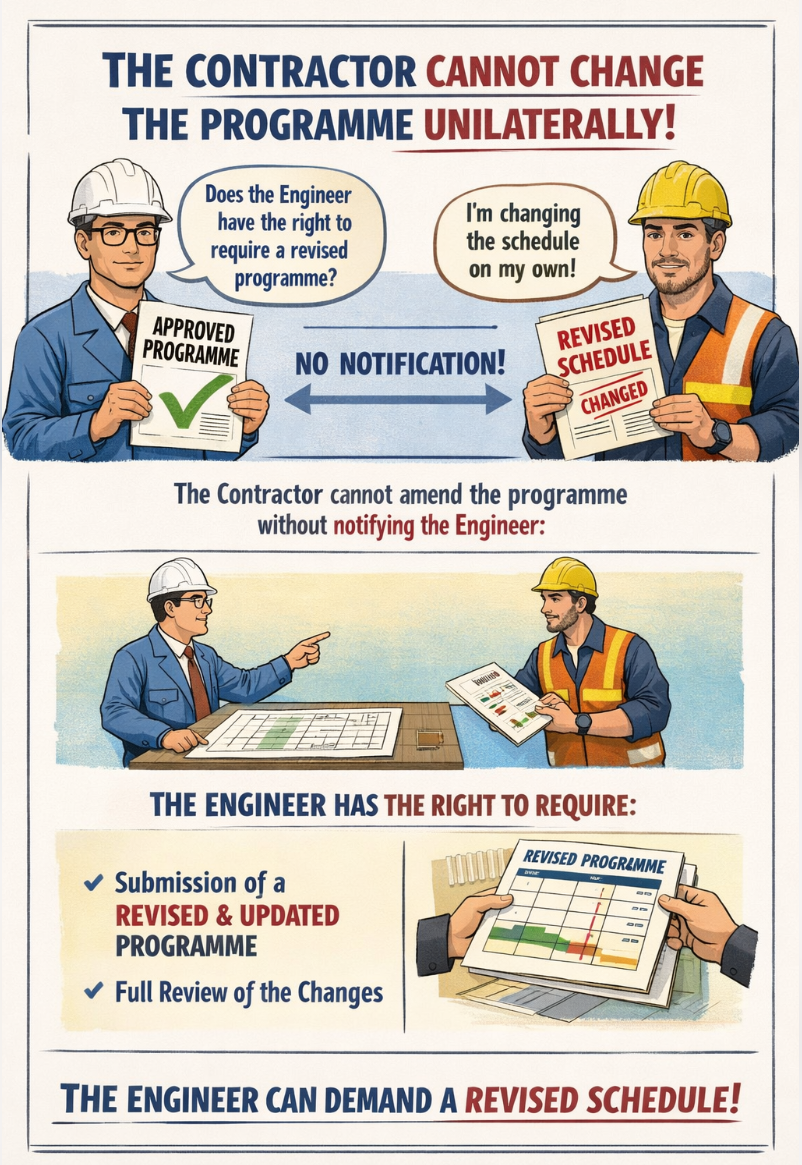 Without Engineer where the Engineer has approved the Contractor’s programme, is the ...