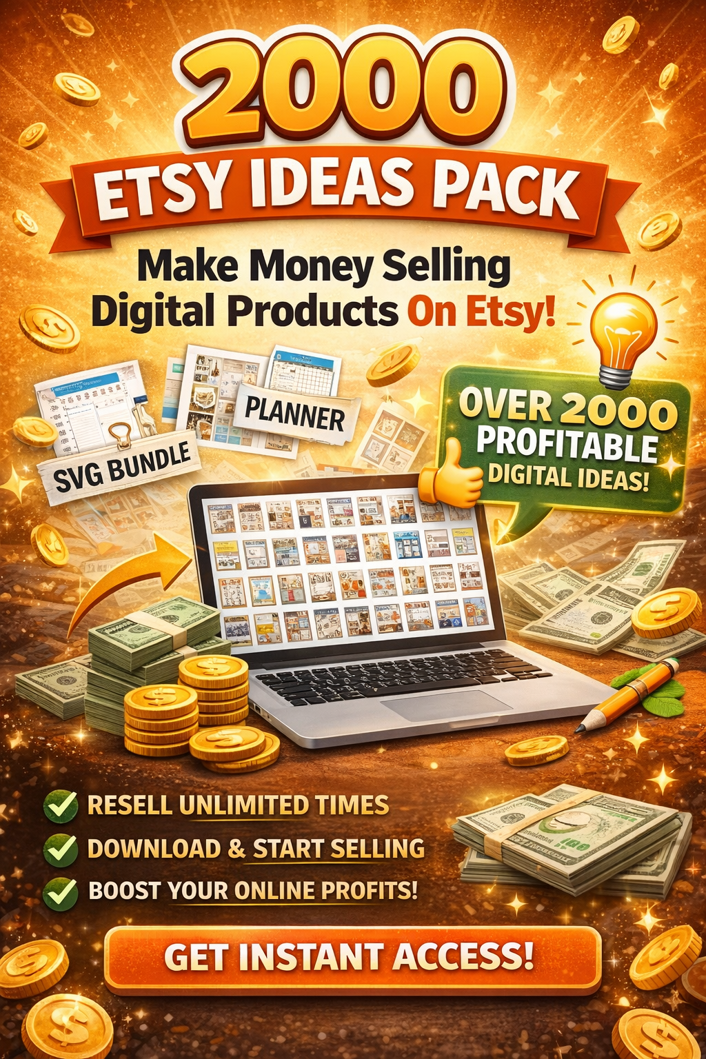 2000 Etsy Digital Product Ideas – Resell & Profit Instantl - Payhip