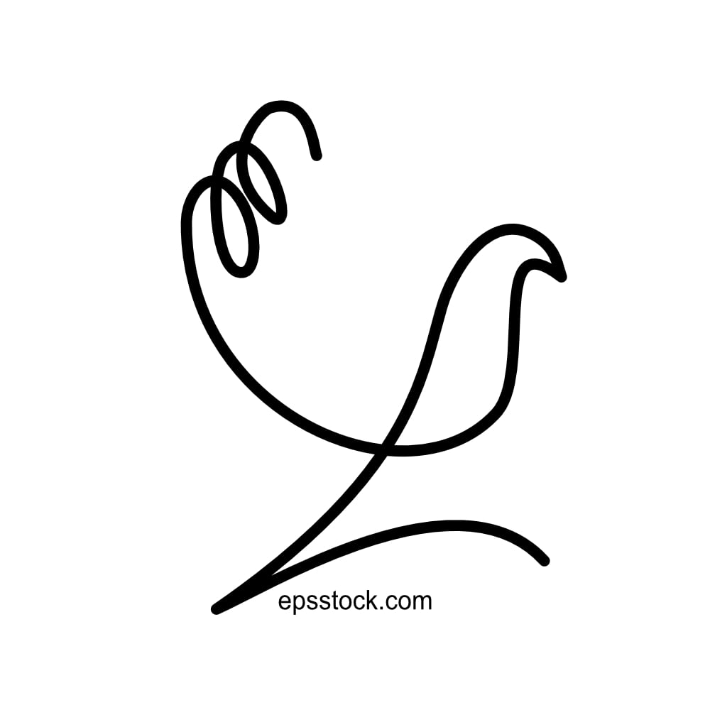 One line dove symbol