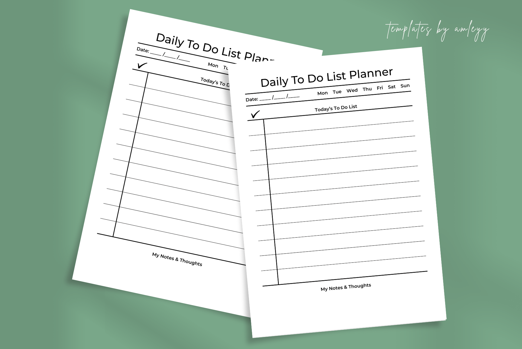 Minimal Daily To Do List Planner Canva Template | Editable Simple Daily ...
