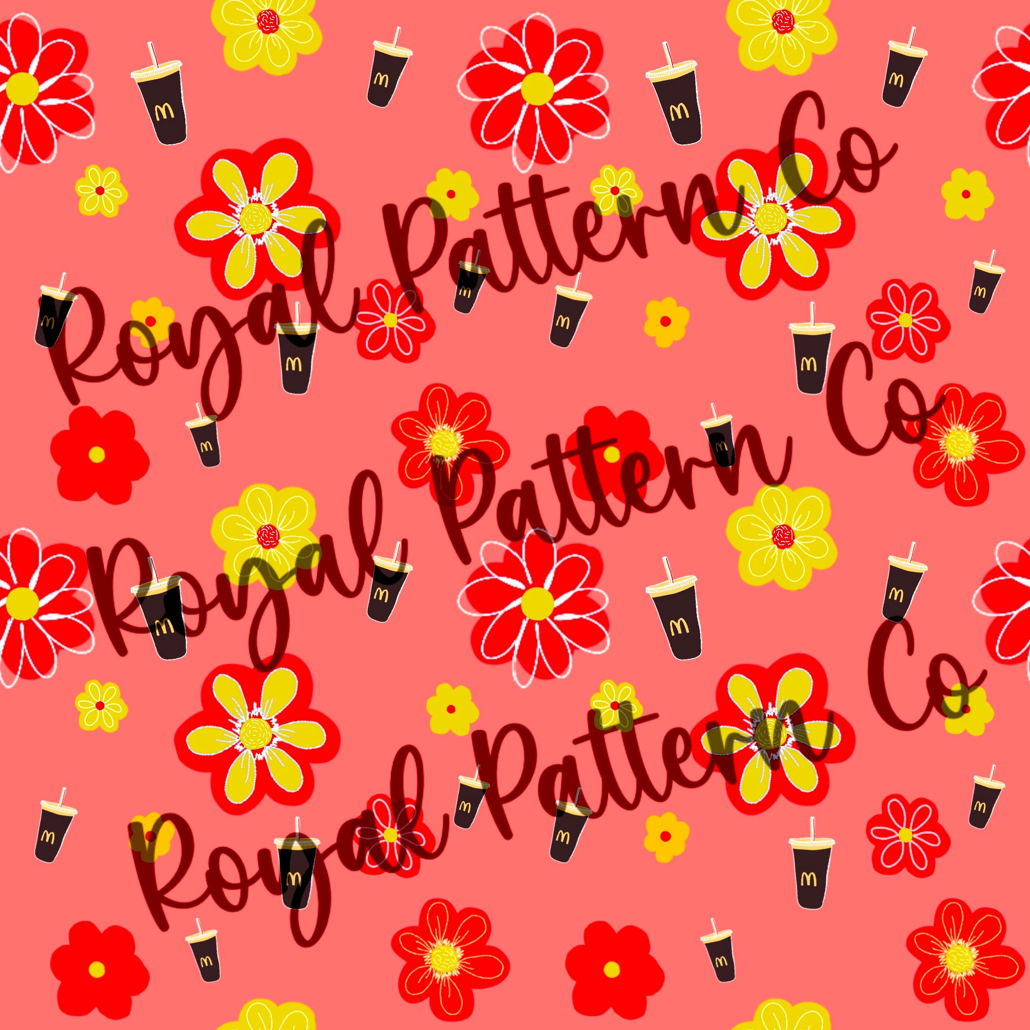 Coke Patterns McDonald’s Coke Seamless Pattern - Coral - Payhip