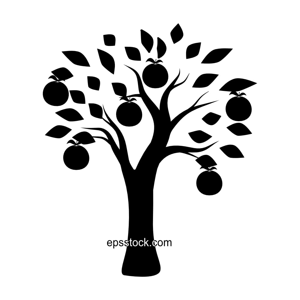 orange fruit tree symbol