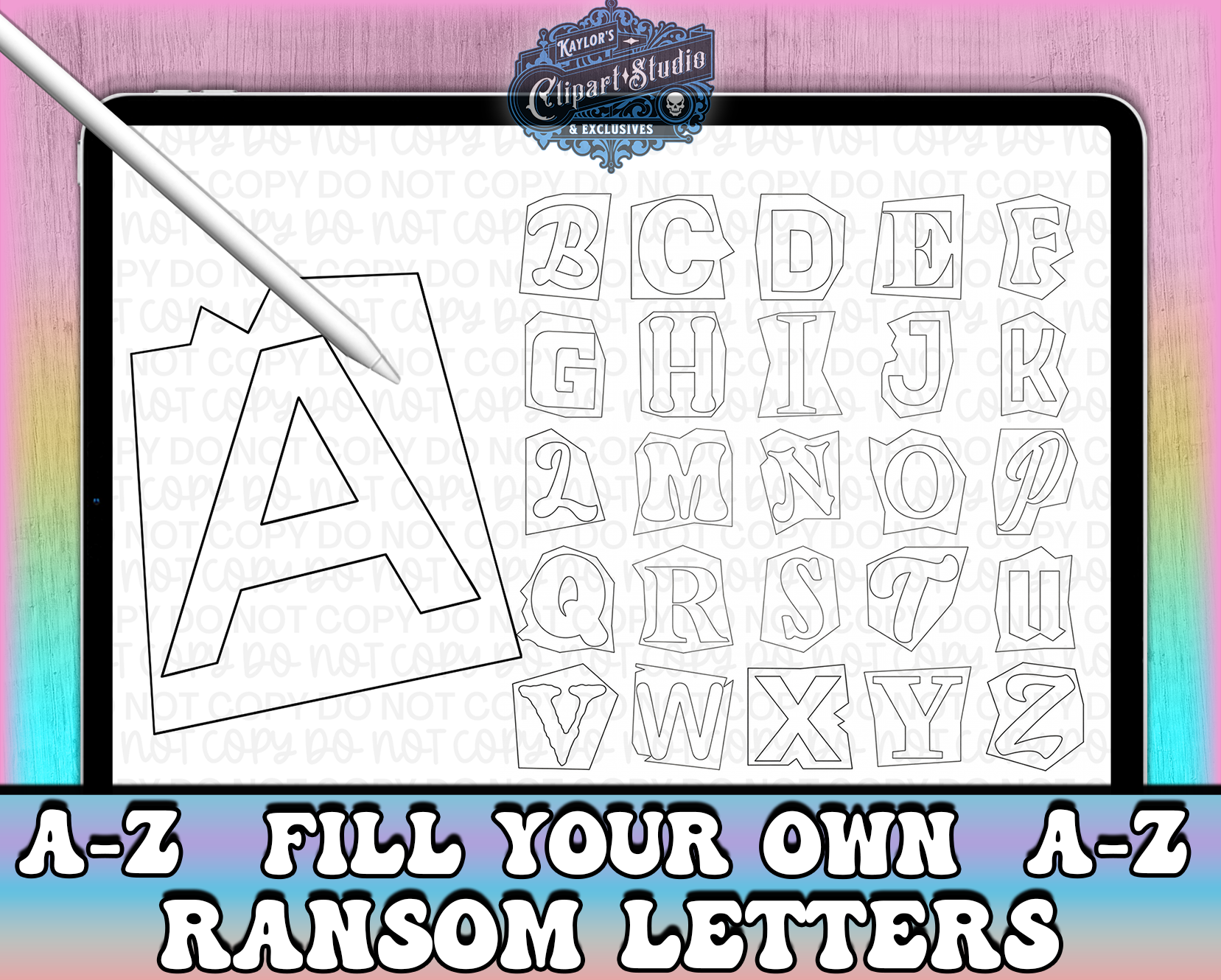 Print Out Ransom Letters Fill Your Own Ransom Letters Alphabet (Outline Templates) - Payhip
