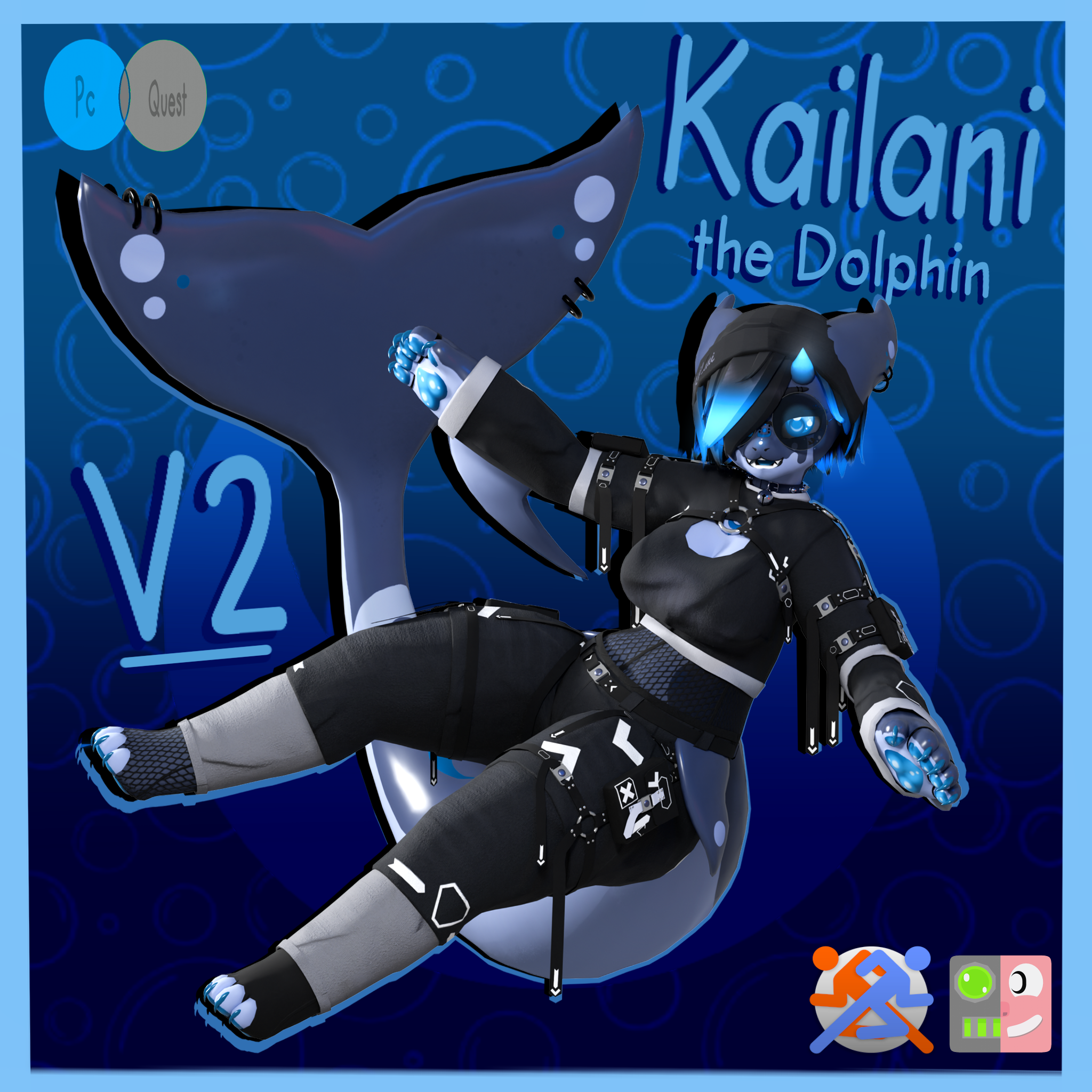 Kailani the Dolphin V2 (VRChat Avatar) - Payhip