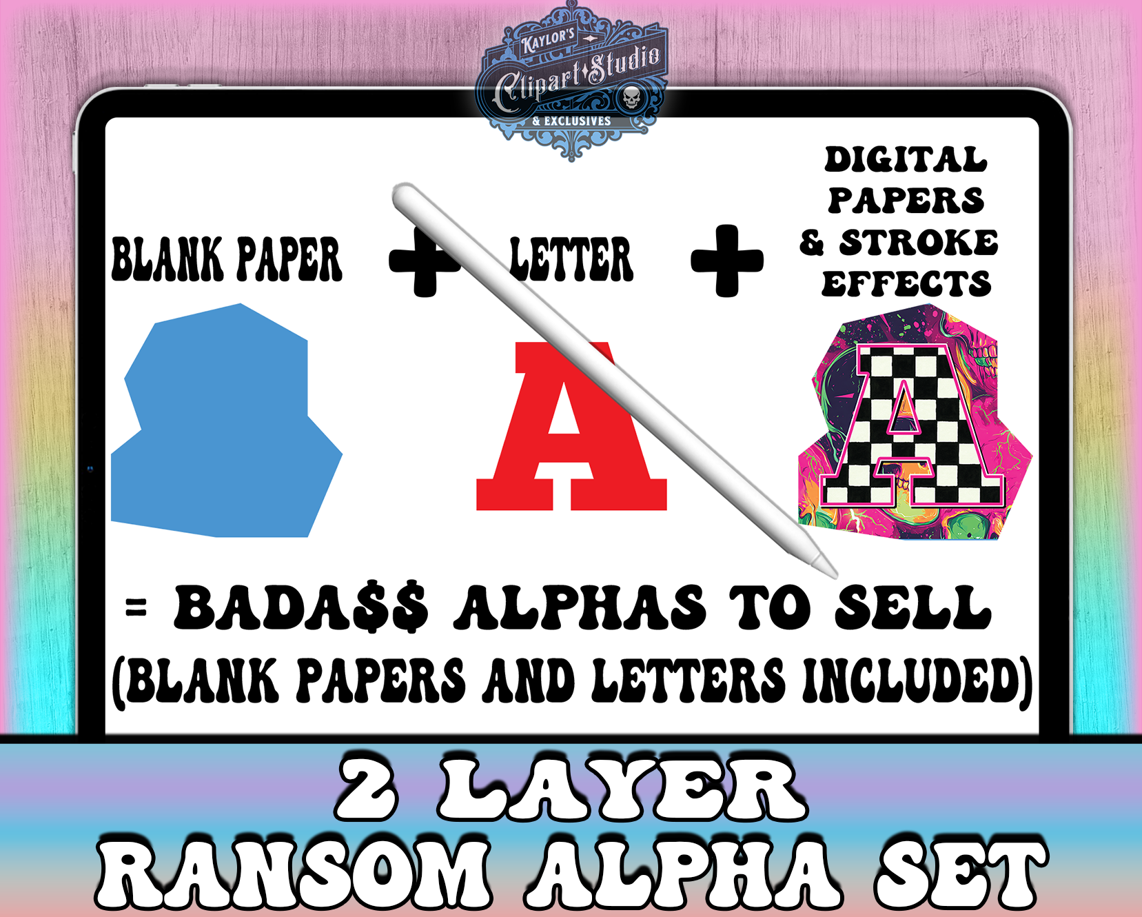 2 Layer Ransom Alpha Set (Blank Papers Letters) - Payhip