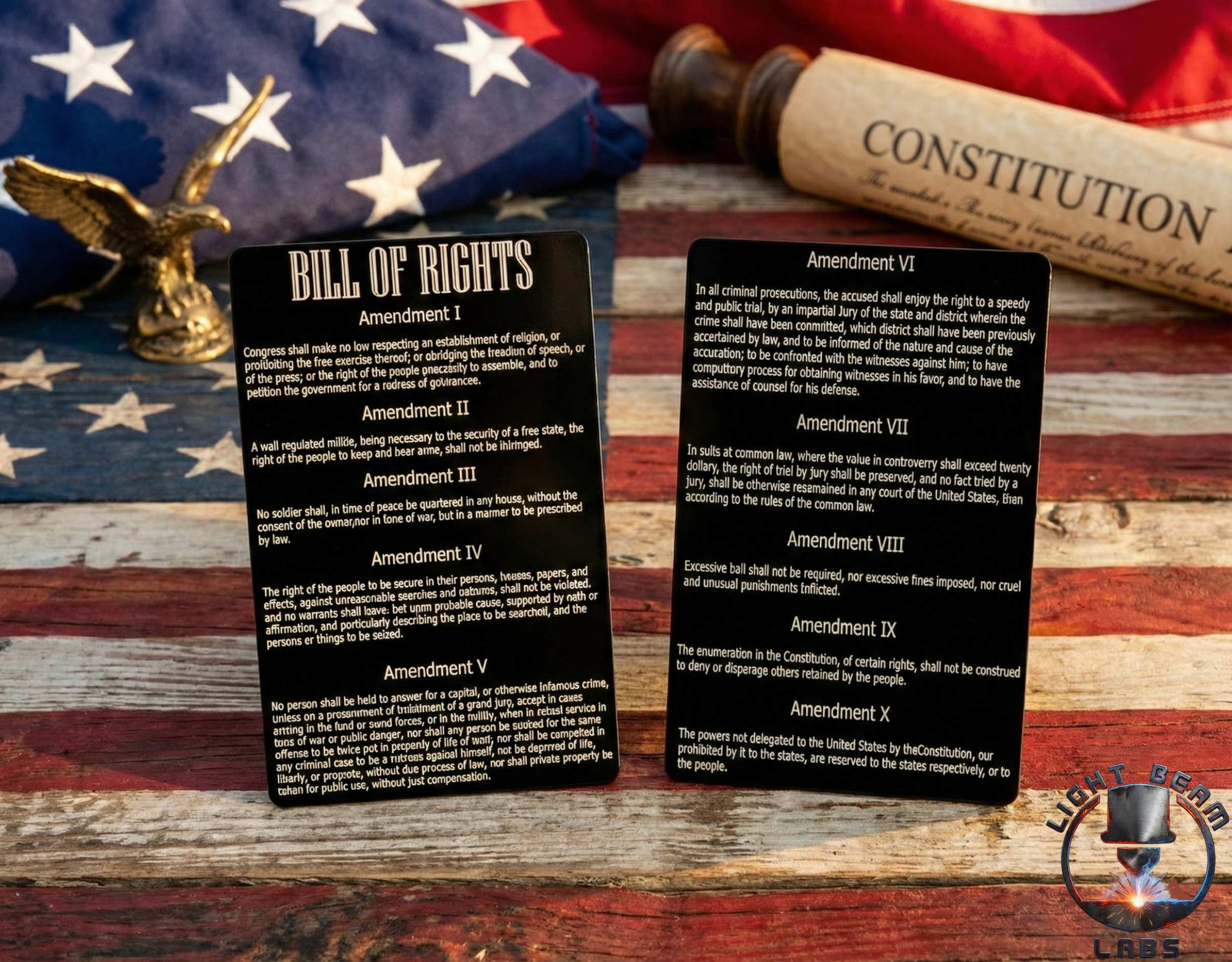 The Blueprint of Freedom – Metal Bill of Rights Wallet Card (2-Pack ...