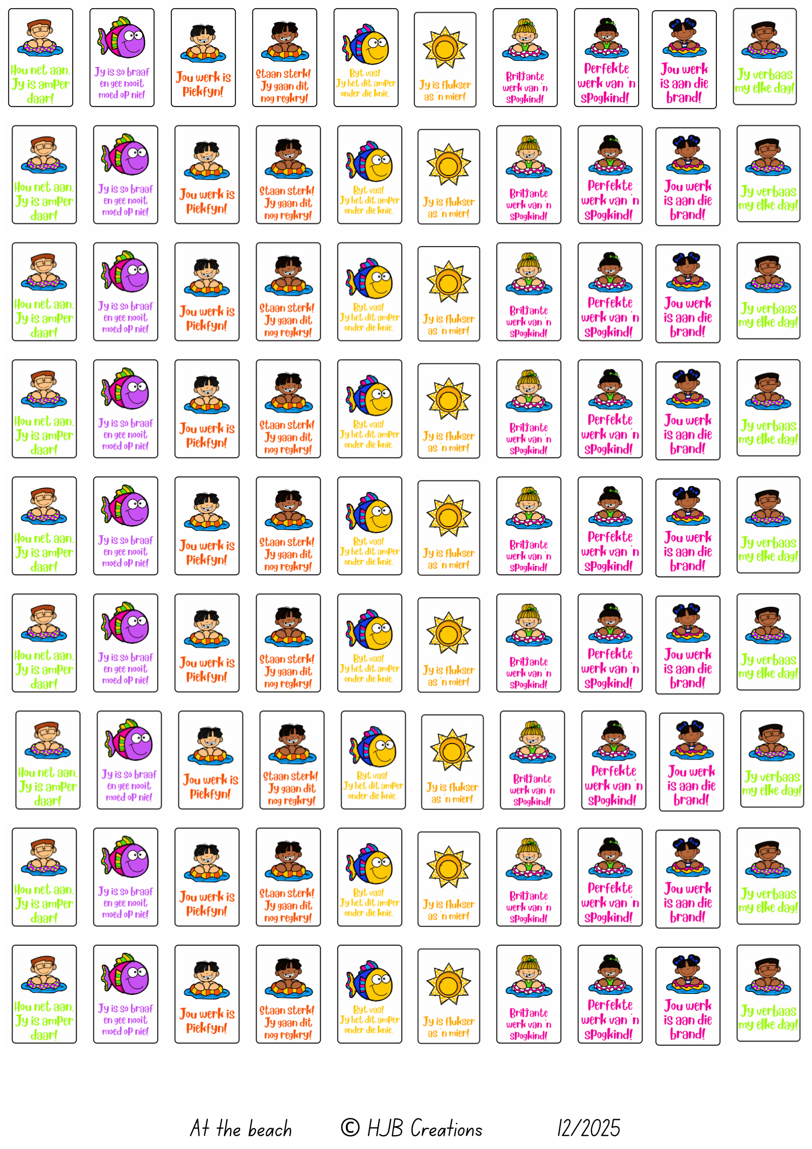 Plesier Sticker Afrikaanse Somer “reward stickers” - Payhip