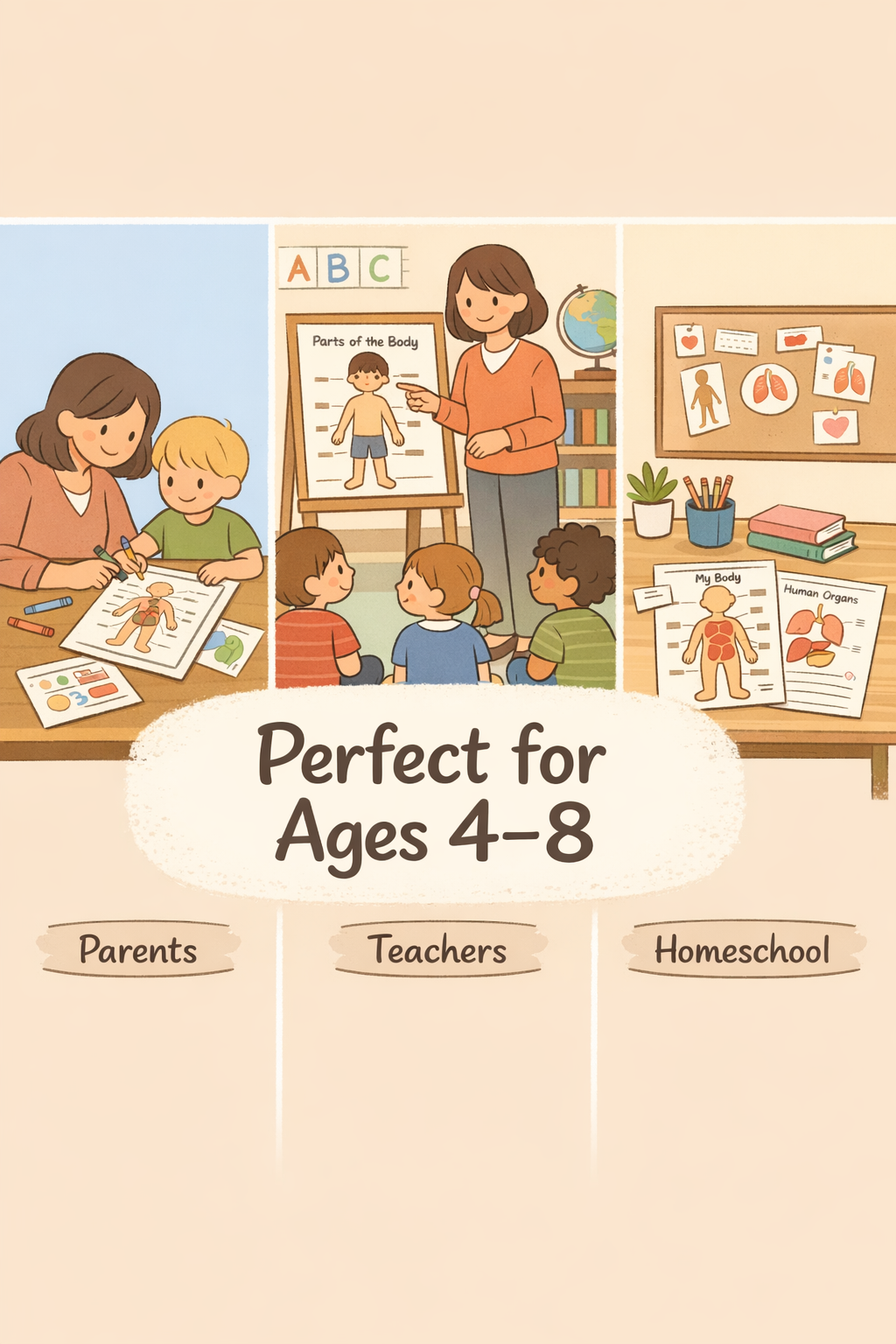 Discover My Body – Fun Read, Color & Learn Anatomy Activities (50 Printables)