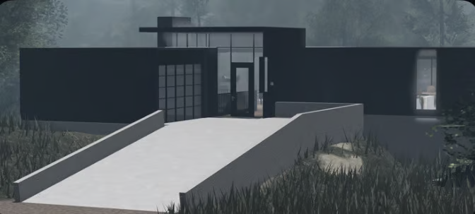 Spacious living room area within a detailed Roblox house