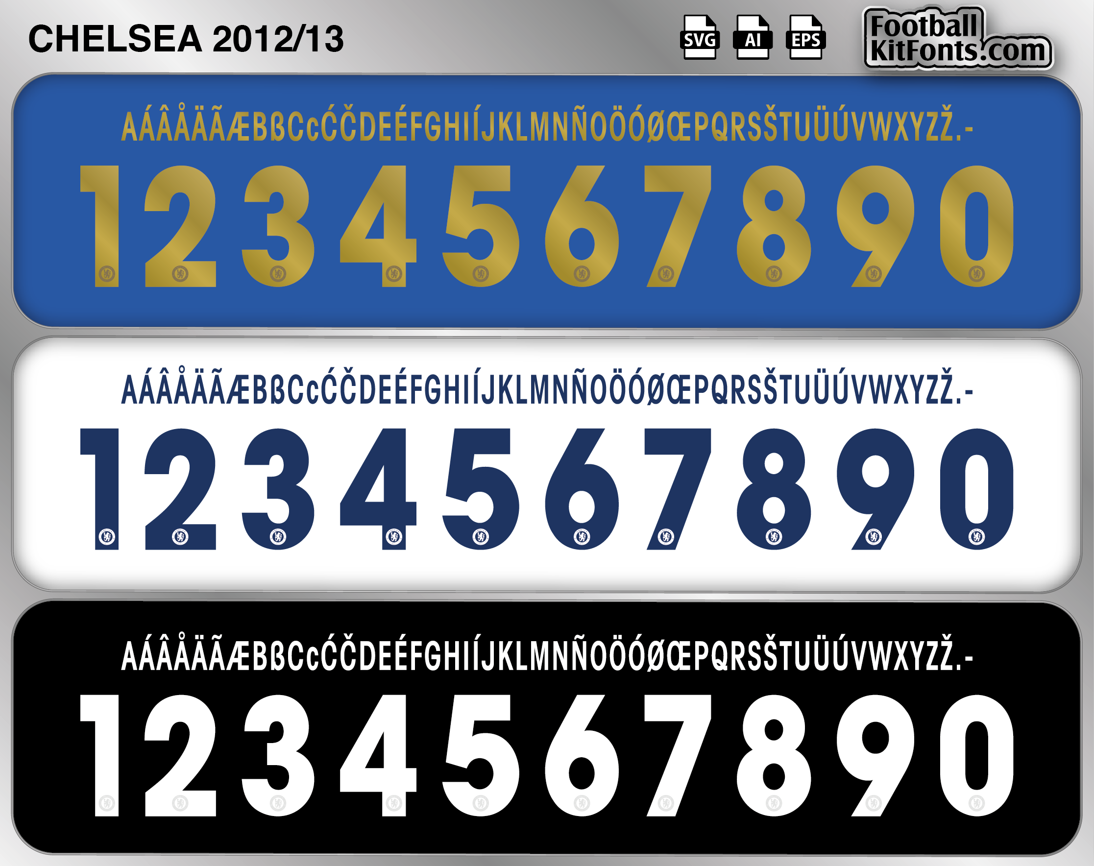 Chelsea 2012-13 Vector Font