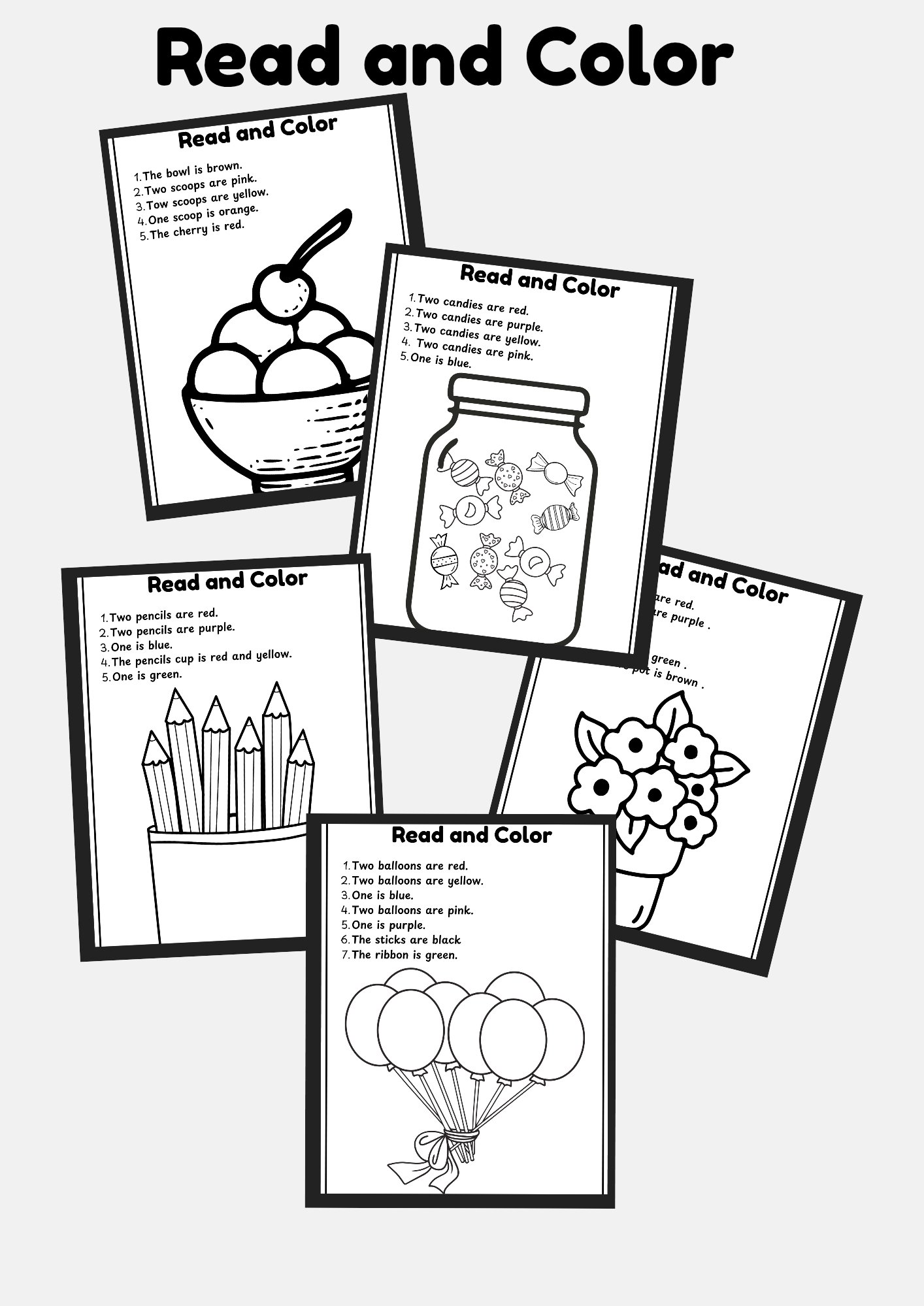 Read Color Paper Read and Color Worksheets - Payhip