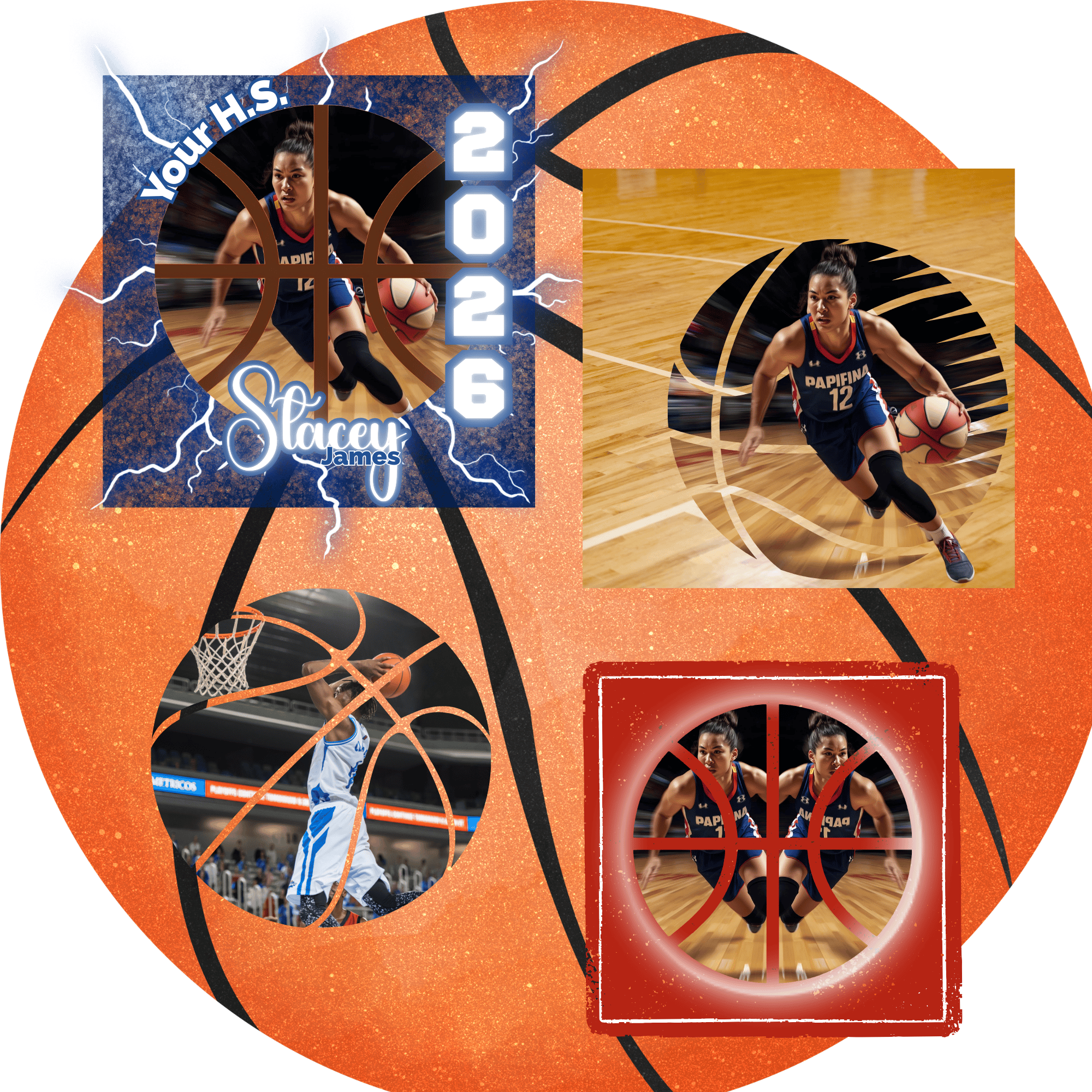 Basketball Senior Night Frame Template | Editable Canva Sports Poster ...