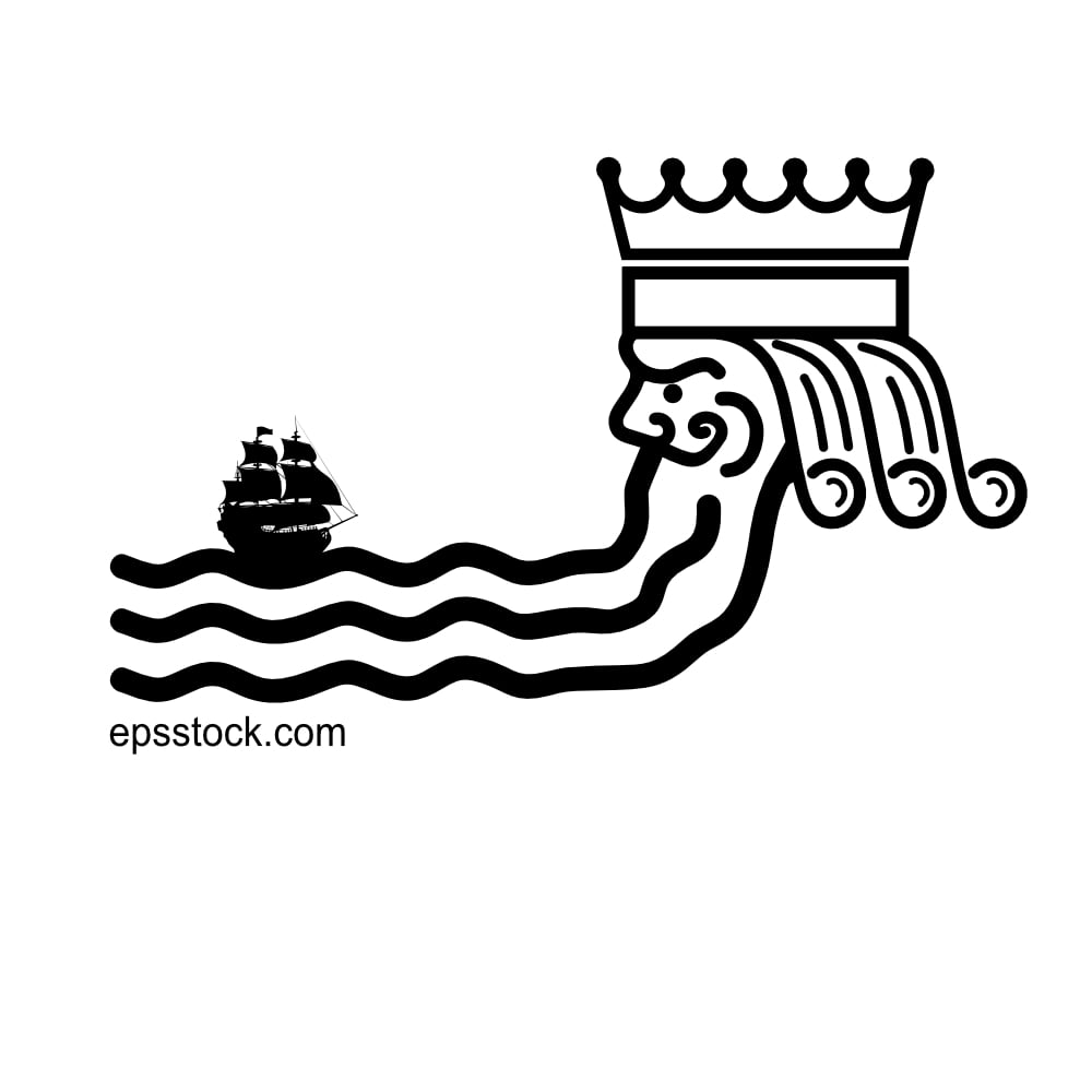 ship and Neptune symbol