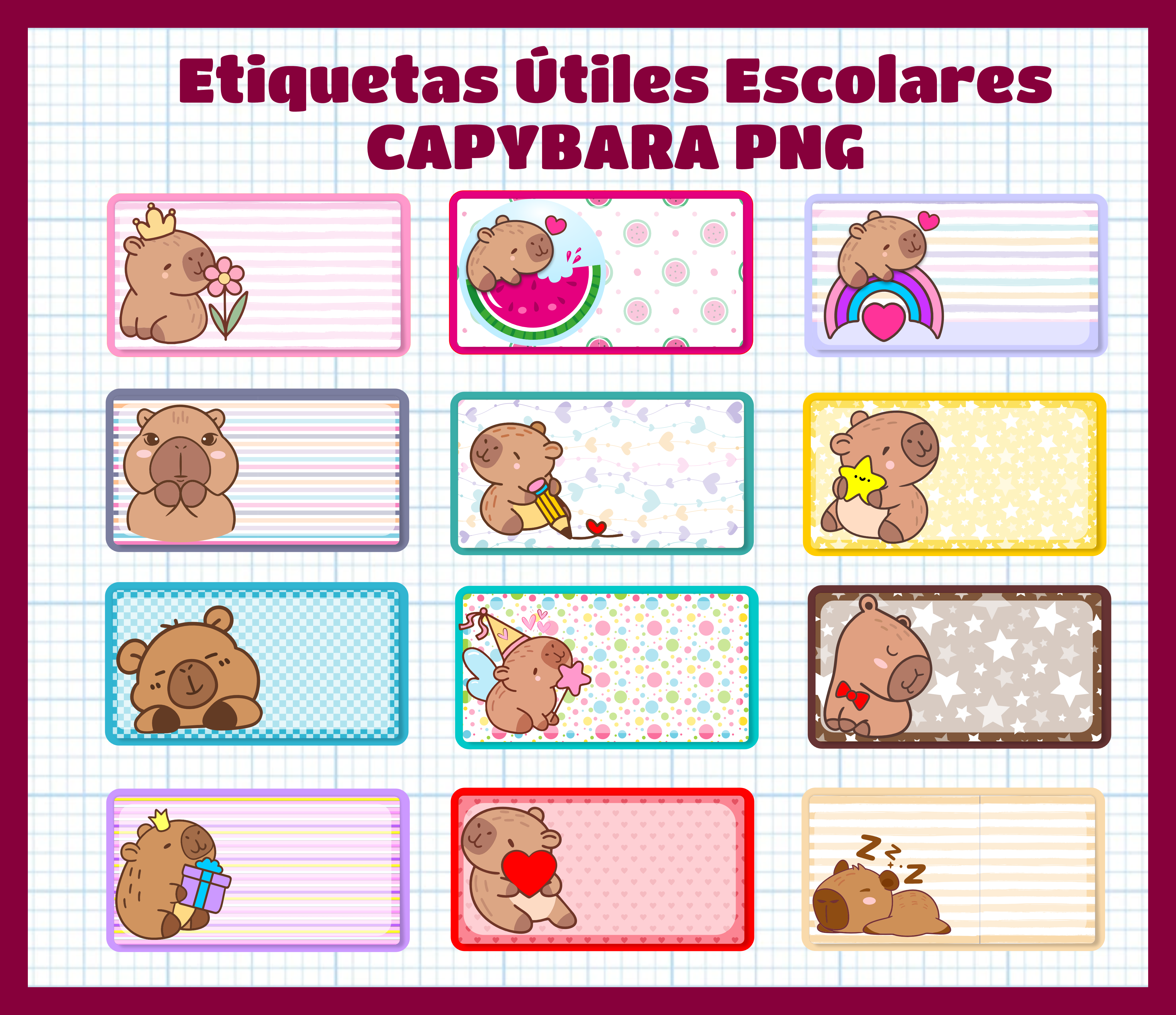 LABELS SCHOOLS CAPYBARA 2 - Payhip