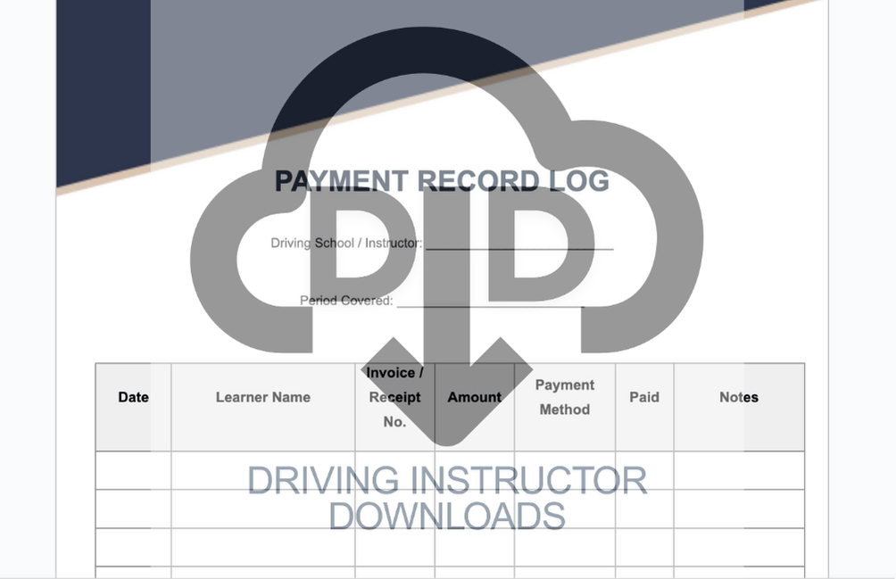 Driving Instructor Invoice, Receipt & Payment Log Pack (2026) - Payhip