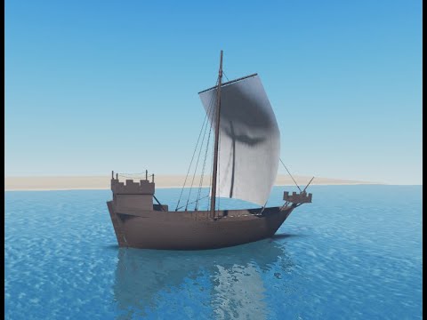 Roblox sailing boat system floating on ocean surface