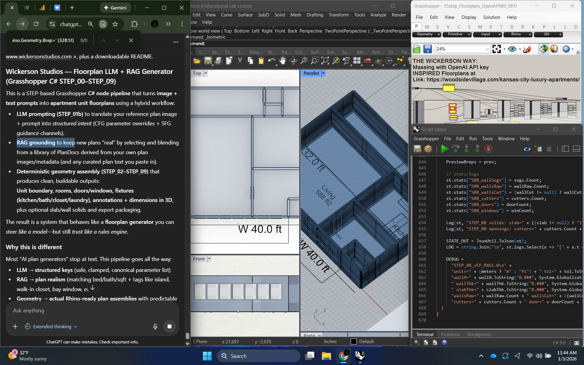 LLM RAG Floorplan Generator (Grasshopper C# STEP_00–STEP_09)