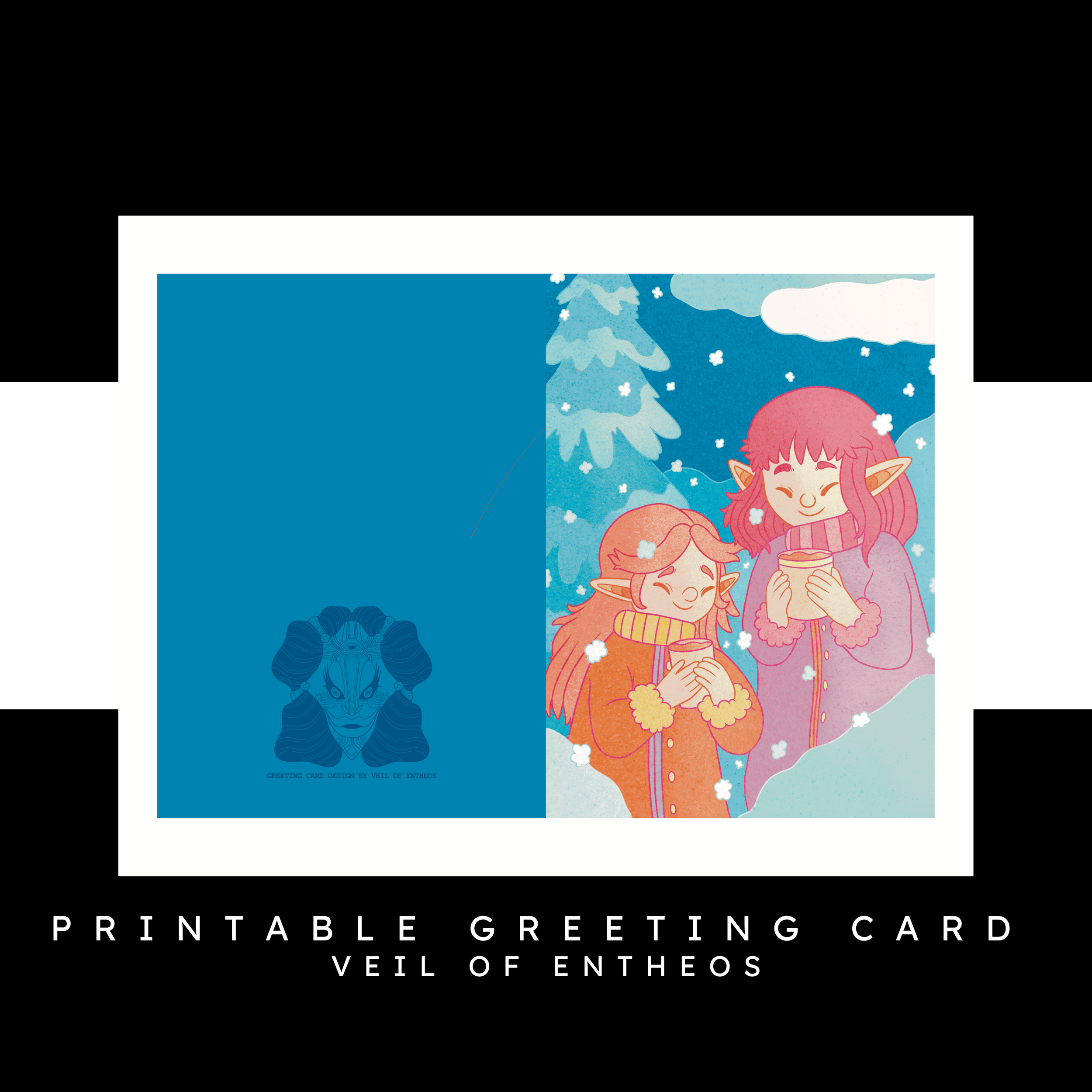 Printable Winter Elves Greeting Card by Veil of Entheos - Payhip
