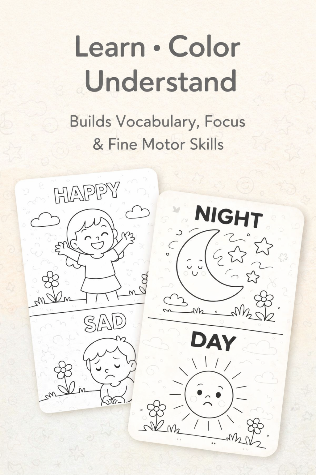 Opposites Made Easy! 20 Printable Coloring Worksheets for Ages 3–6