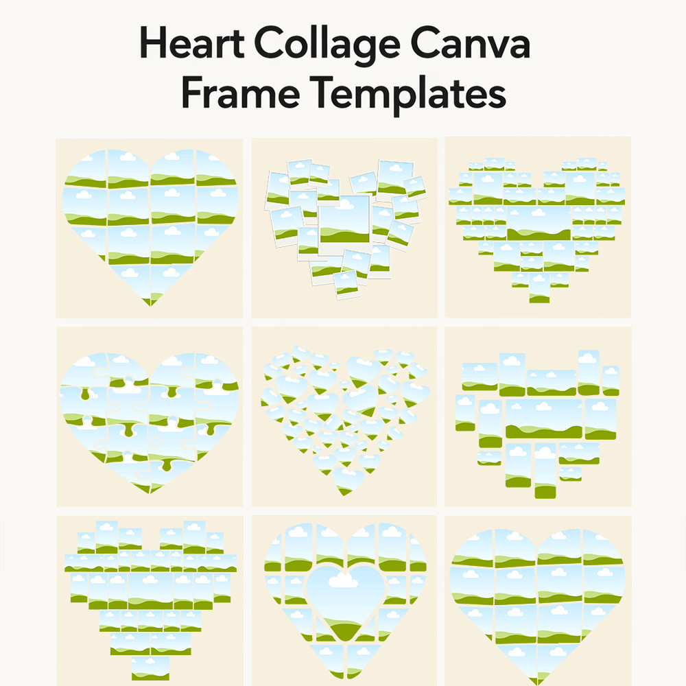 valentine heart collage canva heart collage valentine photo collage love collage canva editable valentine template heart photo frame canva valentine keepsake couple collage template