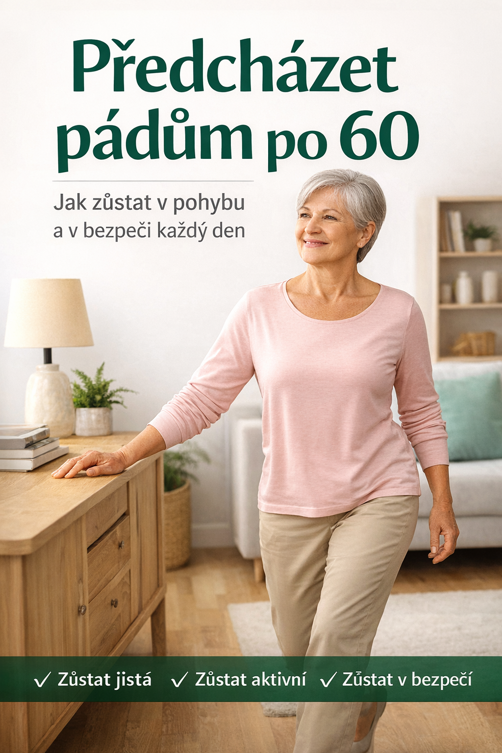 prevence pádů, pády u seniorů, bezpečný pohyb seniorů, rovnováha po 60, jistota pohybu, prevence úrazů seniorů, samostatnost ve stáří, zdravé stárnutí, chůze bez rizika, stabilita seniorů, strach z pádu, prevence pádů doma, pohyb bez bolesti, aktivní stář