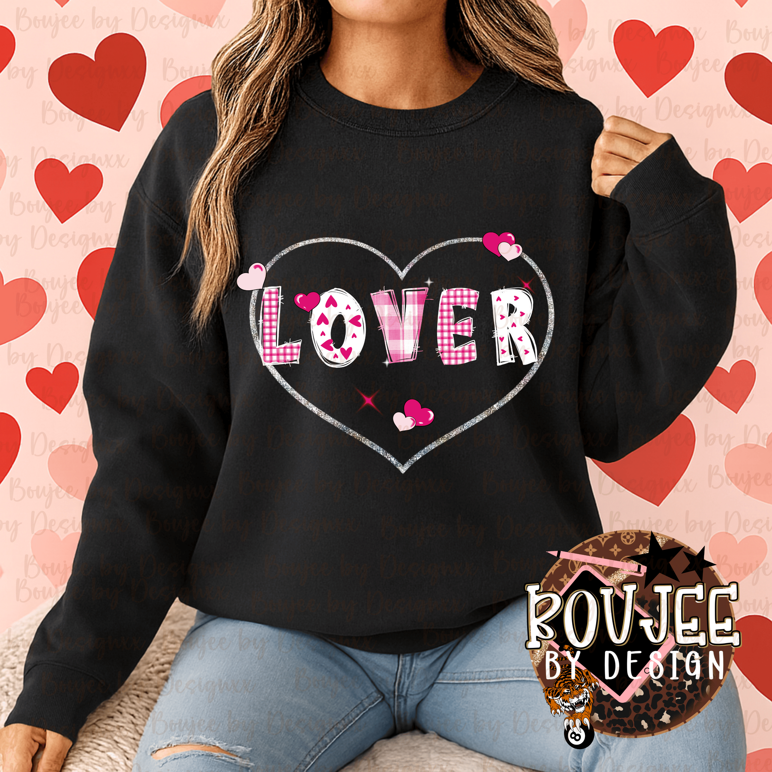 Valentine Lover Heart PNG | Pink Patchwork Love Shirt Design ...