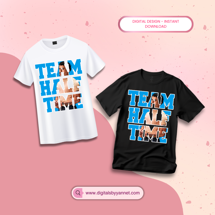 Team Halftime football fan t-shirt design celebrating halftime show energy