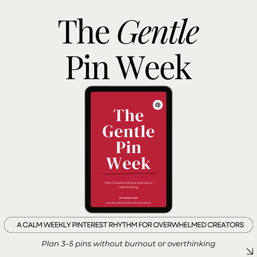The Gentle Pin Week digital Pinterest planner for overwhelmed creators, featuring a calm weekly planning system