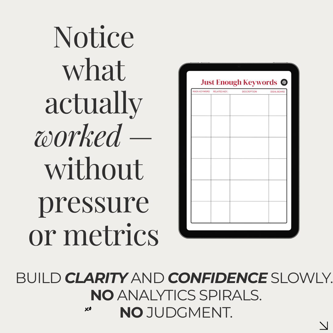 Weekly Pinterest planning page from The Gentle Pin Week, designed for low-pressure content planning