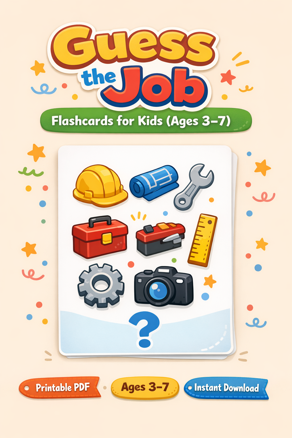 Guess the Job Flashcards for Kids (Ages 3–7) | Printable PDF