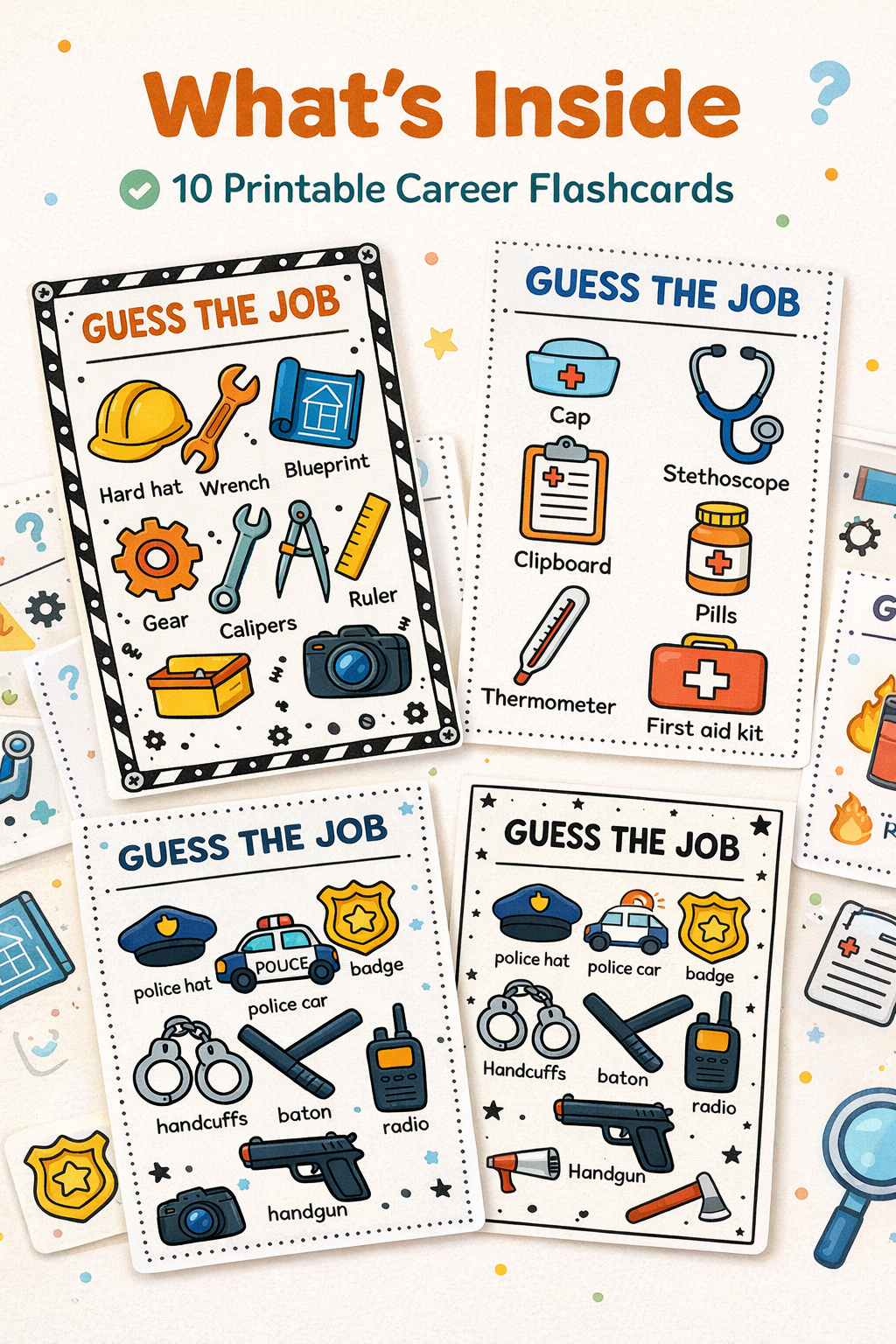 Guess the Job Flashcards for Kids (Ages 3–7) | Printable PDF