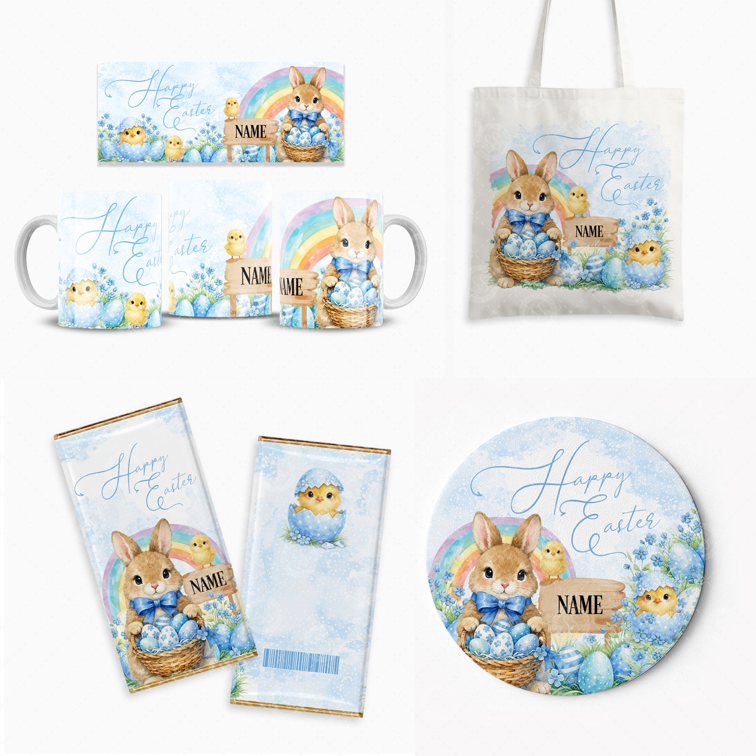 Bunny & Chick Easter Bundle No Photo Version (Blue) - Payhip