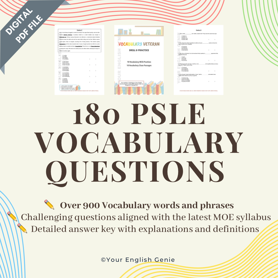 PSLE Vocabulary Practice Book (180 Questions)