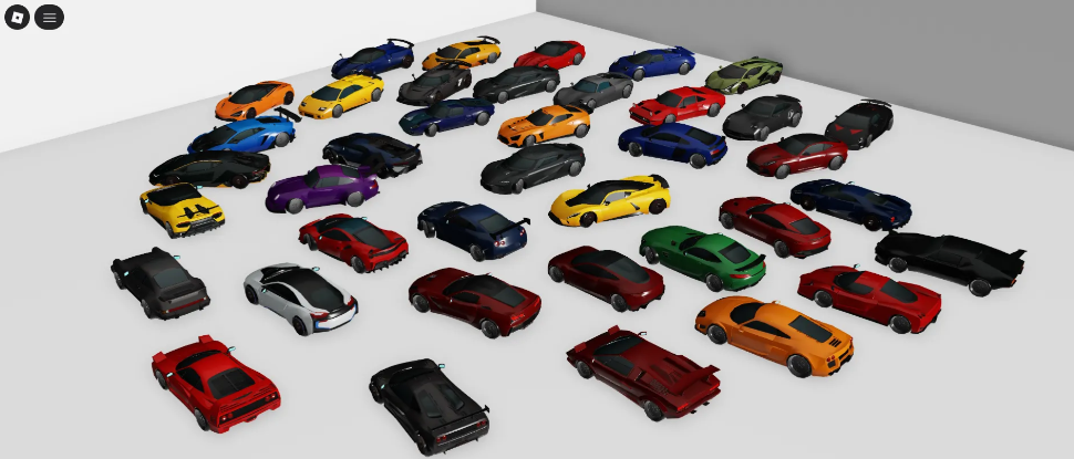 Close-up of wheels and car body details in Roblox