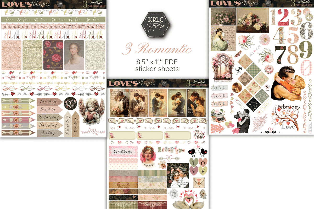 Loves Whisper Printable Planner Sticker Sheet - KRLC Studio
