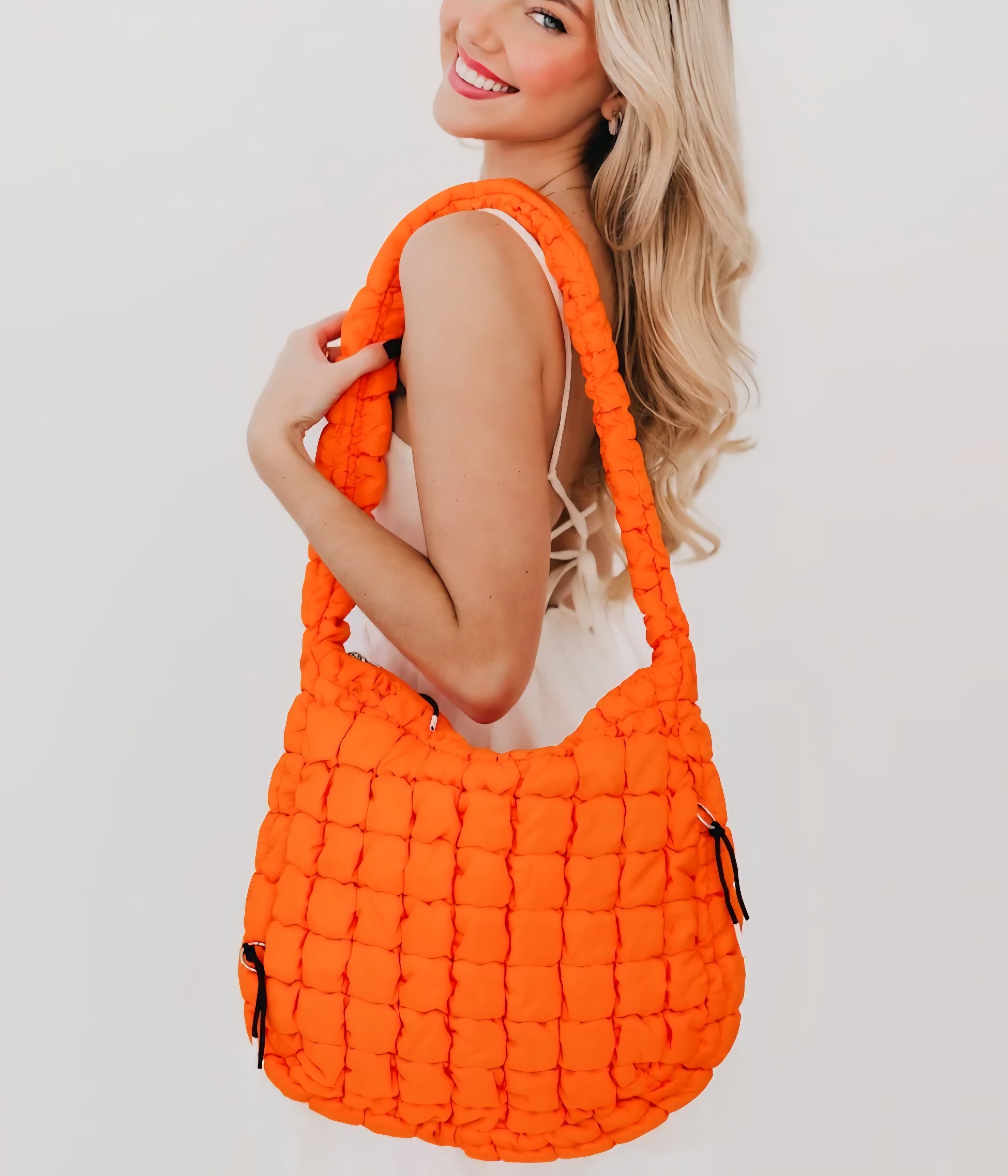 Orange Quilted Tote Bag - Payhip