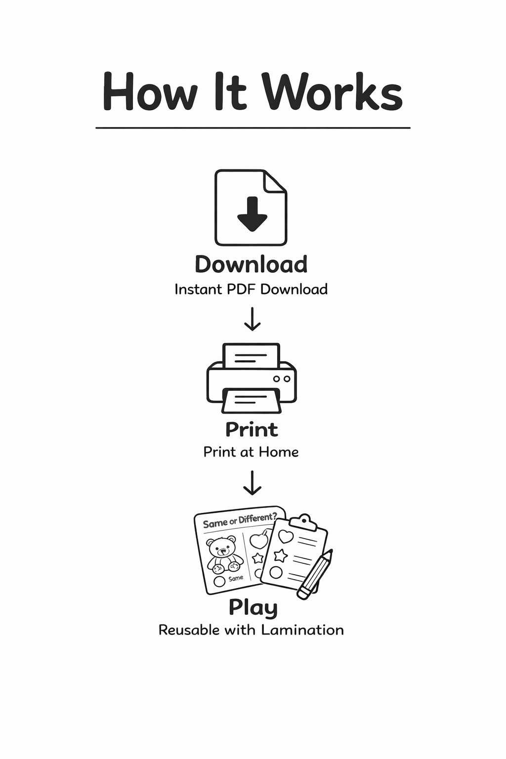 Preschool Busy Binder Printable - 24 Learning Activities for Ages 3–5 (Black & White PDF)