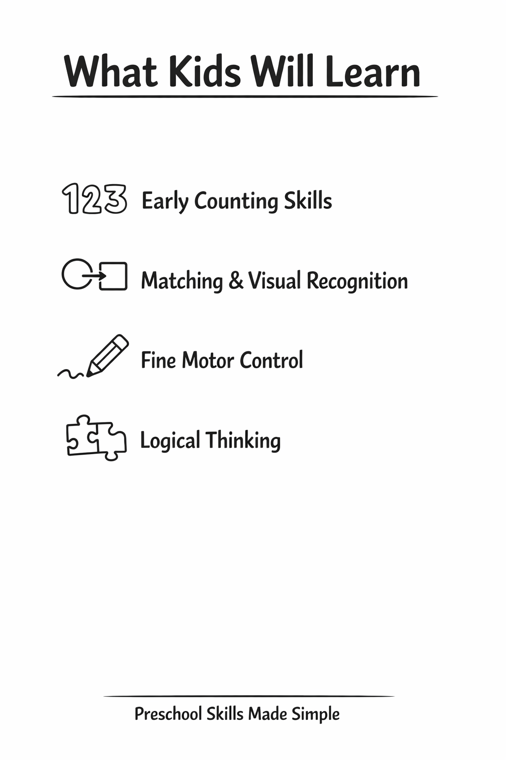 Preschool Busy Binder Printable - 24 Learning Activities for Ages 3–5 (Black & White PDF)