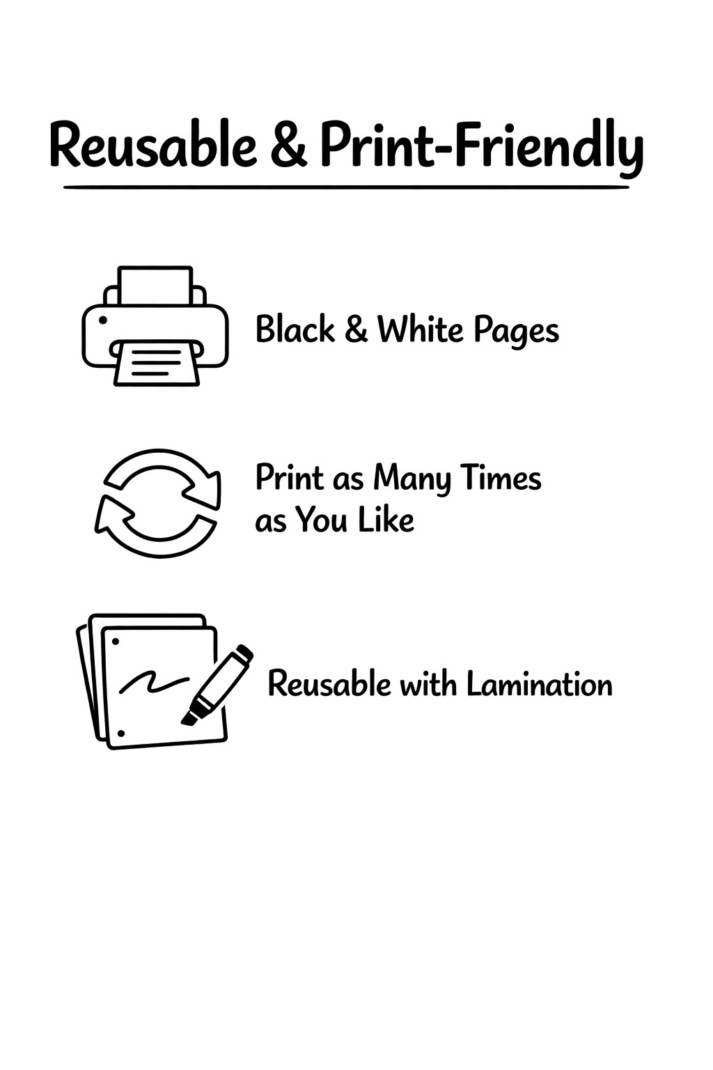 Preschool Busy Binder Printable - 24 Learning Activities for Ages 3–5 (Black & White PDF)