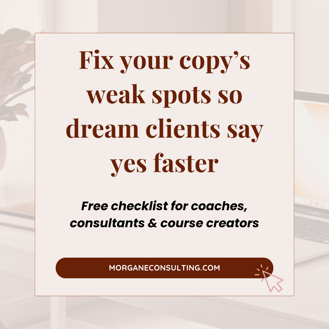Free copy checklist for messaging that sells