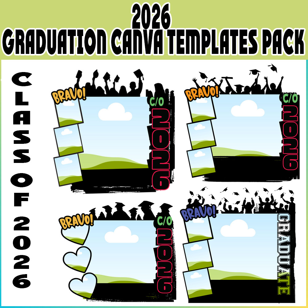 graduation canva template, senior grad template, class of 2026 template, graduation photo frame, canva grad design, senior graduation bundle, grad announcement template, graduation digital download, editable graduation template, grad social media template