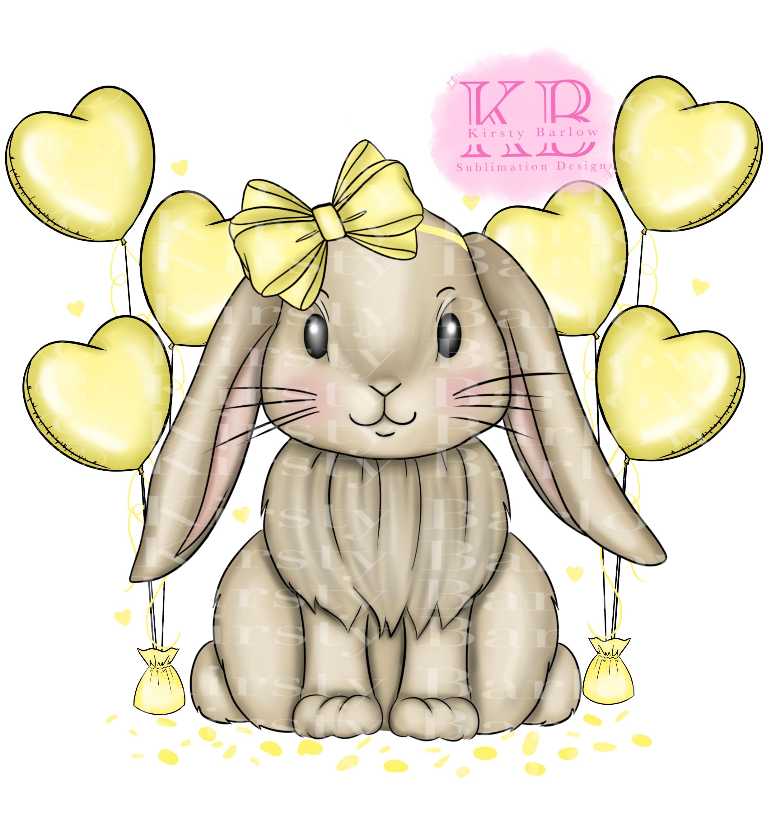 Lemon pastel yellow spring Easter bunny design - Payhip