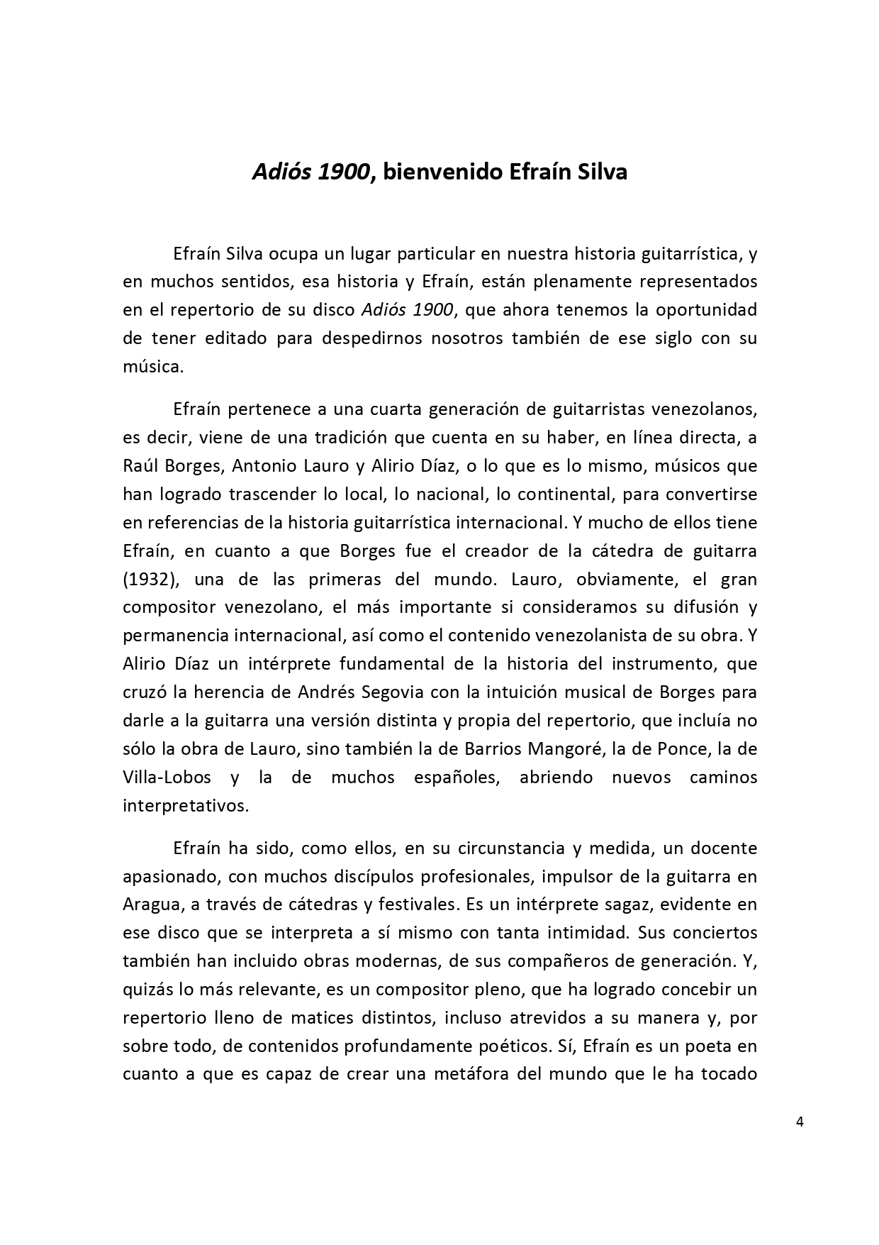 Adiós 1900, Venezuelan Music, Contemporary Guitar, Antonio Lauro, Alirio Diaz, Rodrigo Riera, Sheet Music Collection, Neonationalism, Latin American Guitar, Efrain Silva, Triptych, Waltz, Música Venezolana, Guitarra Contemporánea, Antonio Lauro, Alirio Dí