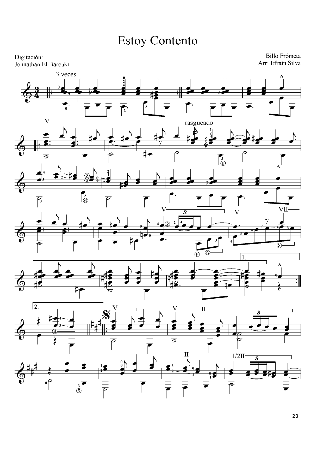 Estoy Contento, Billo Frometa, Billo's Caracas Boys, Adiós 1900, Venezuelan Merengue, Guaracha, Latin Guitar Arrangement, Efraín Silva, Encore, Popular Venezuelan Music.